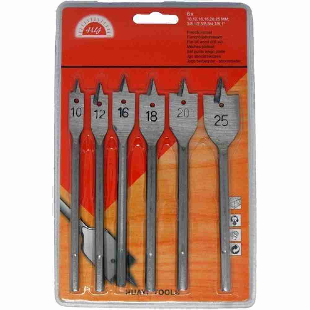 Generic Flat Wood Drill Bit - 6 Pcs