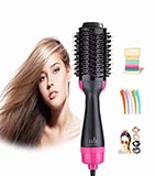 One Step Hair Dryers & Volumizer,Lanic 3 in 1 Hot Air Brush Negative Ion Generator Hair Dryer Brush for Dry, Straighten and Curling,Hair Styling Tool with Negative Ionic Technology for All types Hair