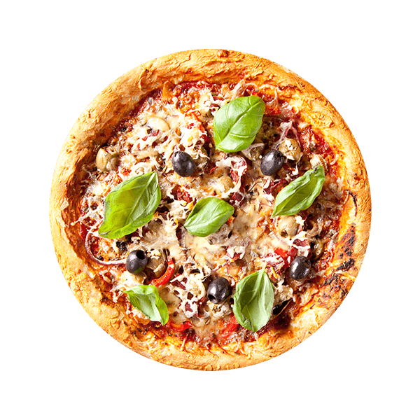 بيتزا كواترو فورماجي الإيطالية بصوص الباربكيو والمشروم وجبنة الموتزاريلا